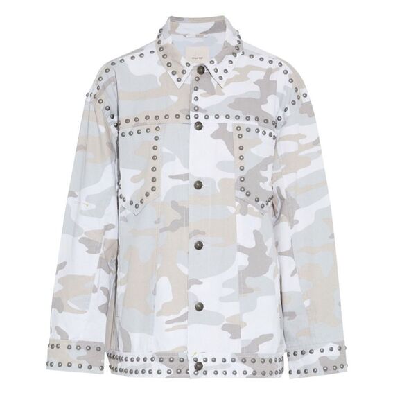 ⭕️ Cinq à Sept Chiara Camo Studded Jacket Women’s - Picture 1 of 14